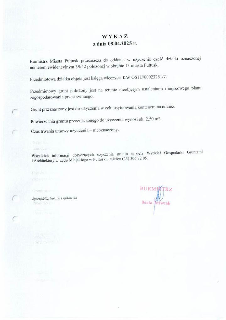 Użyczenie działki pod budowę domu